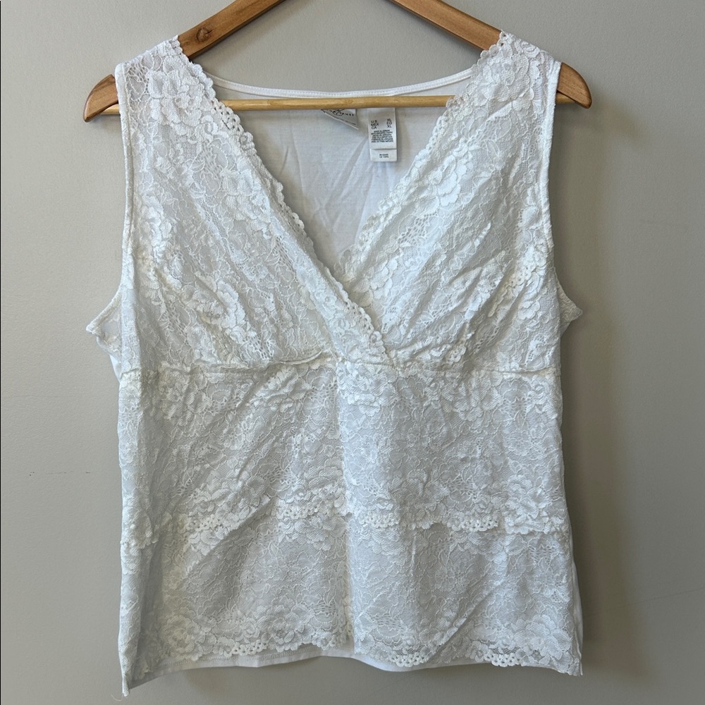 Liz Claiborne White Lace Top